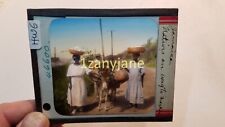 HWG HISTORIC Magic Lantern GLASS Slide JAMAICA NATIVES ON WAY TO MARKET picture