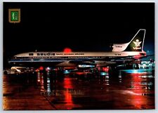 Airplane Postcard Saudi Arabian Airlines Lockheed L-1011 Tristar At Night DO5 picture
